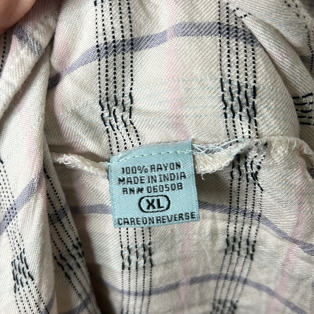 539 - Nostalgia from Nordstrom NWOT Off-White w Black/Pink Stripes Dress Size XL - Picture 5 of 9